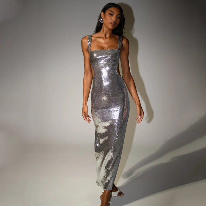 SHAY | SEQUIN CUT OUT MAXI DRESS