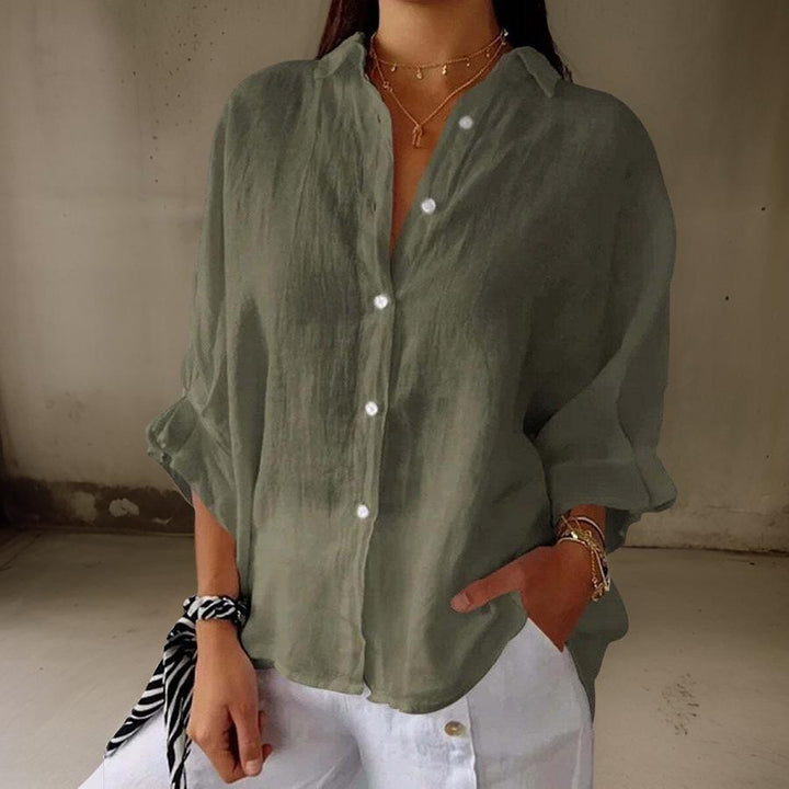 JULIET | ELEGANT LINEN POLO BLOUSE