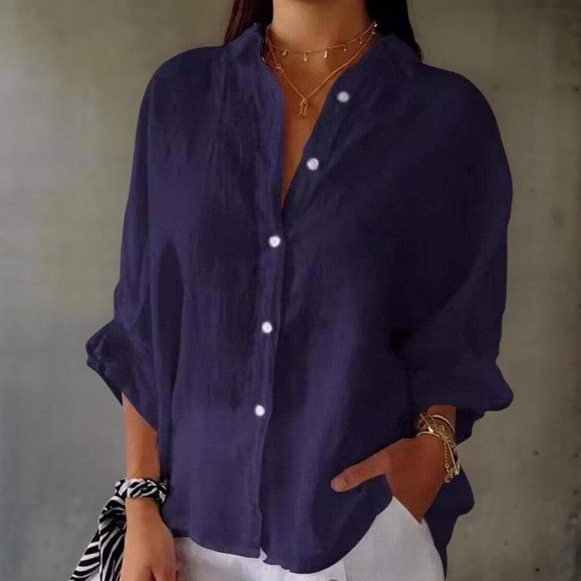 JULIET | ELEGANT LINEN POLO BLOUSE