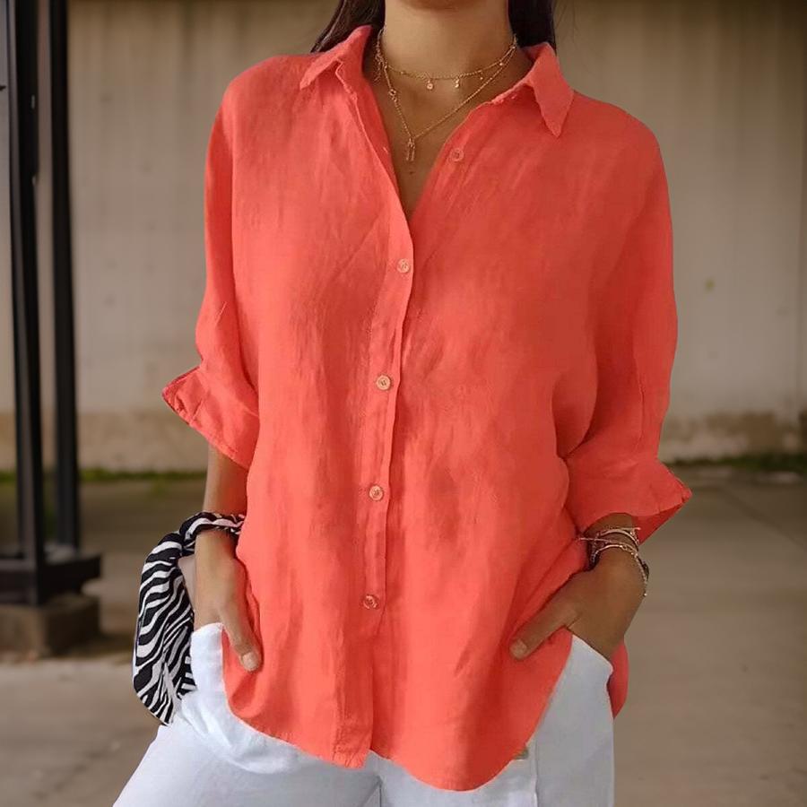 JULIET | ELEGANT LINEN POLO BLOUSE